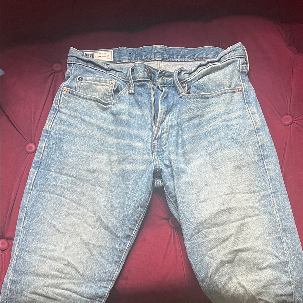 GAP Slim Taper Denim Jeans - Light Blue